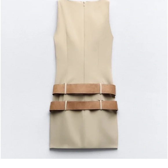 NWT Blogger Favorite Zara double belted fitted dress - Picture 4 of 6